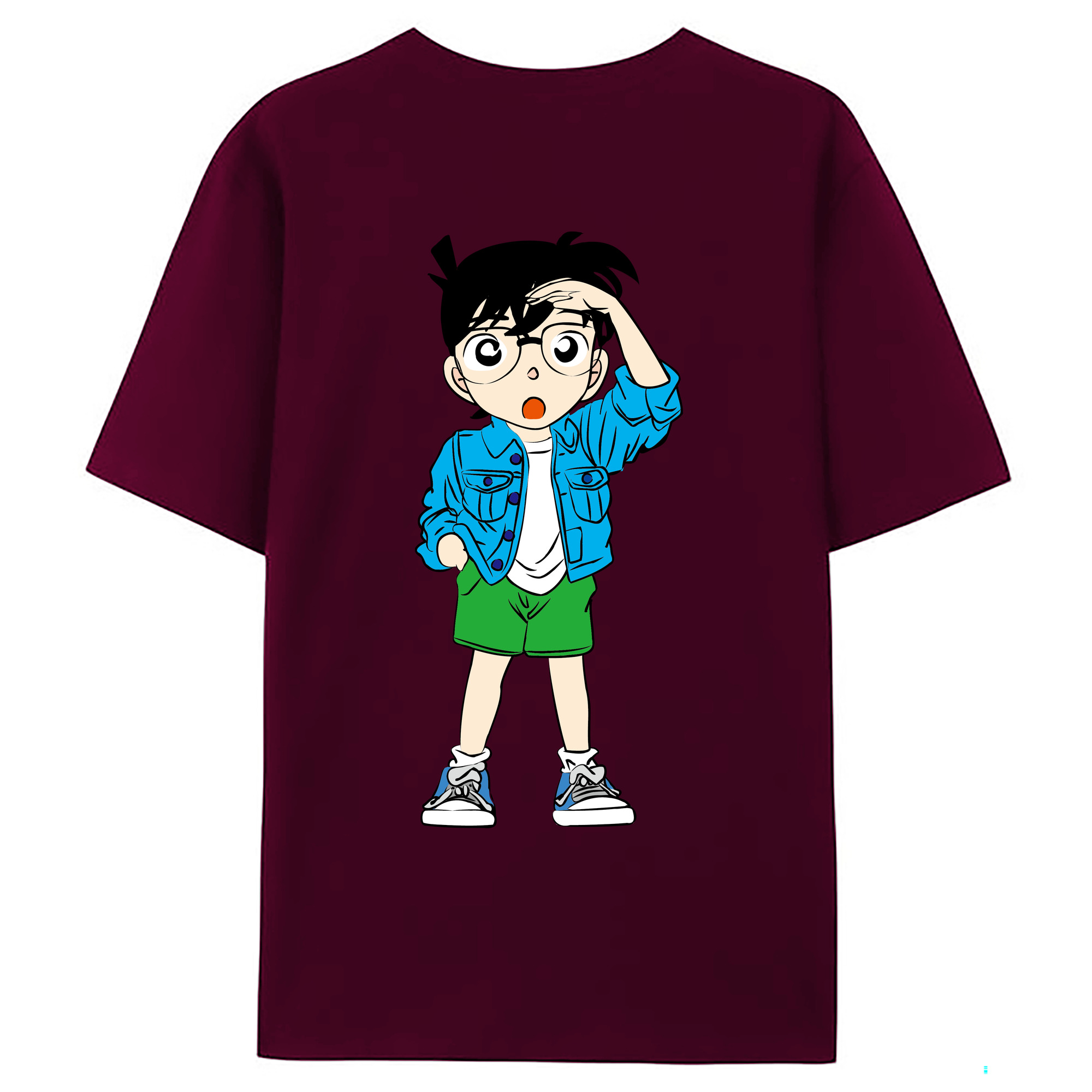 （画像用） 名探偵コナン 江戸川 コナン Detective Conan Conan Edogawa レディース半袖Tシャツ(バックプリント)